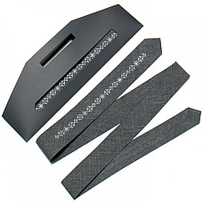 Темно-серый узкий вышитый галстук №762 LN-2099