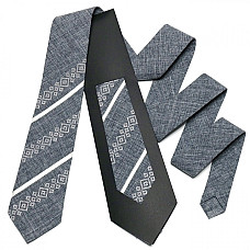 Серый оригинальный вышитый галстук №756 LN-2103