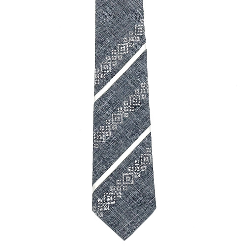 Серый оригинальный вышитый галстук №756 LN-2103