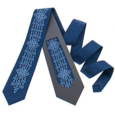Модна вишита синя краватка №799 LN-2107