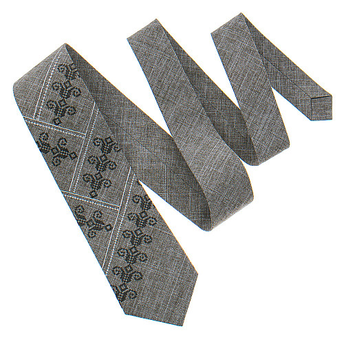 Модна вишита сіра краватка №800 LN-2109