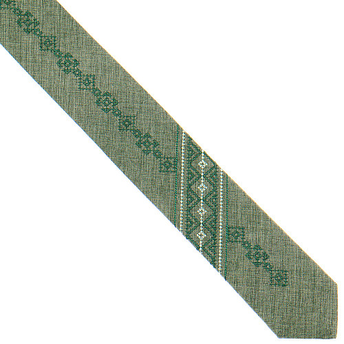 Зелена вузька вишита краватка №802 LN-2111