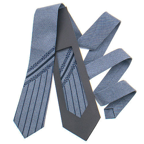 Серый галстук с вышивкой №840 LN-2121