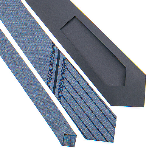 Серый галстук с вышивкой №840 LN-2121