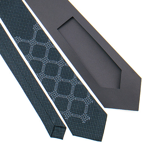 Темно-серый галстук с вышивкой №839 LN-2122