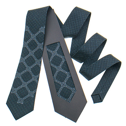 Темно-серый галстук с вышивкой №839 LN-2122