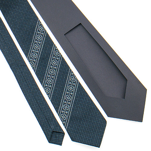 Галстук с вышивкой темно-серый №838 LN-2124