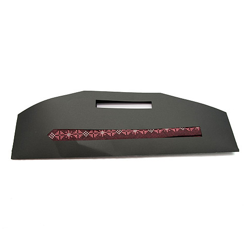 Бордовый тонкий галстук с вышивкой LN-2143