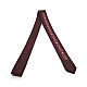 Бордовый тонкий галстук с вышивкой LN-2143
