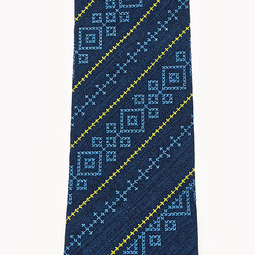 Краватка №966 синя з вишивкою LN-2146