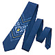 Синий вышитый галстук с трезубцем №970 LN-2148