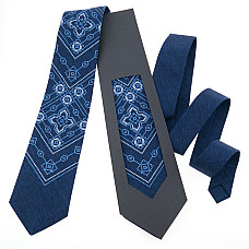 Синий вышитый галстук с узором №968 LN-2149
