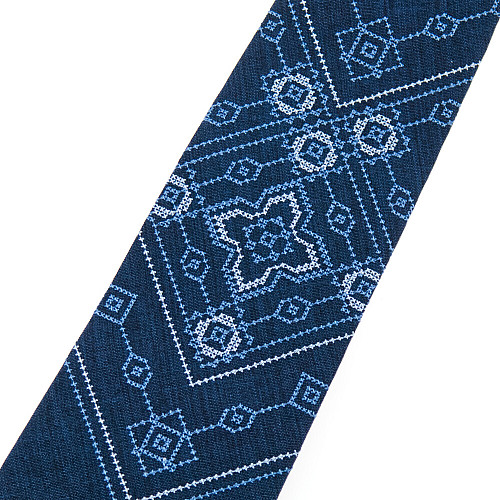 Синий вышитый галстук с узором №968 LN-2149