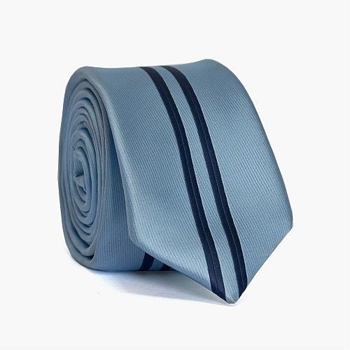 Галстук Piazza Italia узкий голубой в полоску PZ-145