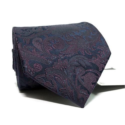 Краватка Emilio Corali чоловіча синьо-фіолетова з візерунком GIN-2002