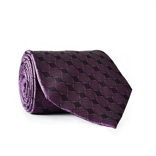 Краватка Emilio Corali фіолетова в квадратики GIN-2012