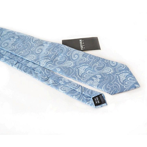 Галстук Perform Uomo голубой с узором пейсли-огурец GIN-2017