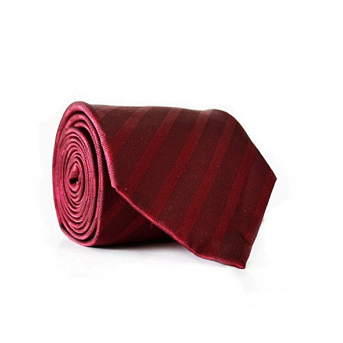 Галстук Emilio Corali мужской бордовый в полоску GIN-2045