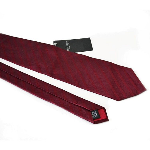 Галстук Emilio Corali мужской бордовый в полоску GIN-2045