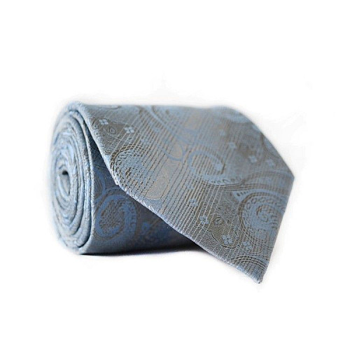 Галстук мужской Серый с голубым отливом Emilio Corali GIN-2089