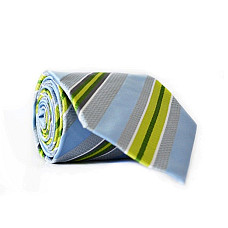 Галстук Perform Uomo голубой с серо-зелеными полосками GIN-2092