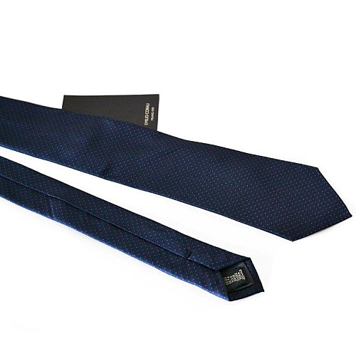 Галстук Emilio Corali темно-синий в розовые точки GIN-2103