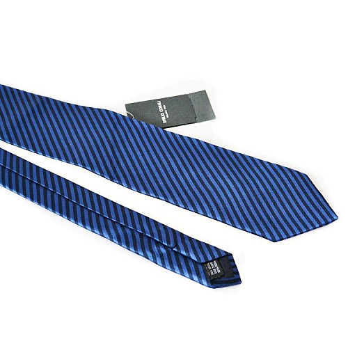 Галстук Emilio Corali мужской синий в черную полоску GIN-2128