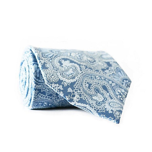 Галстук Perform Uomo голубой с узором турецкий огурец-пейсли GIN-2132