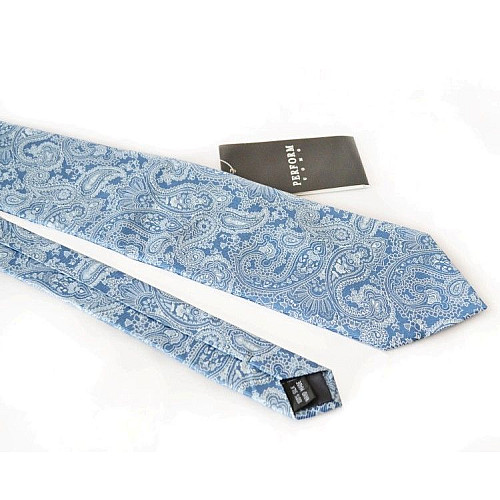 Галстук Perform Uomo голубой с узором турецкий огурец-пейсли GIN-2132