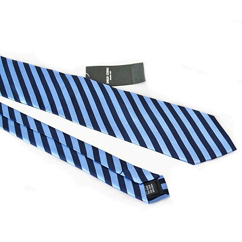 Галстук Emilio Corali сине-голубой в полоску GIN-2143