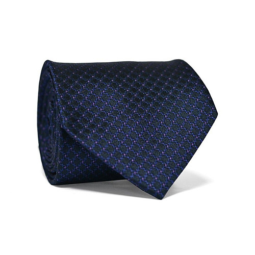 Галстук Emilio Corali мужской черный в фиолетовые в ромбики GIN-2158