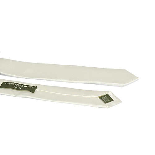 Галстук Aggressive & Black узкий белый GIN-2161