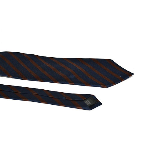 Галстук Emilio Corali мужской синий-коричневый в полоску GIN-2163