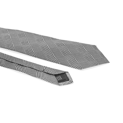 Галстук Emilio Corali мужской черно-белый в клетку GIN-2165