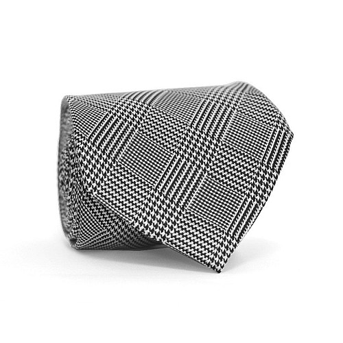 Галстук Emilio Corali мужской черно-белый в клетку GIN-2165