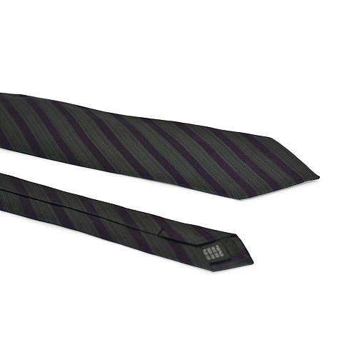 Галстук чоловічий Сірий з Баклажановими смужками Фіолетовий Emilio Corali GIN-2167
