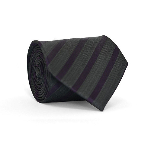 Галстук чоловічий Сірий з Баклажановими смужками Фіолетовий Emilio Corali GIN-2167