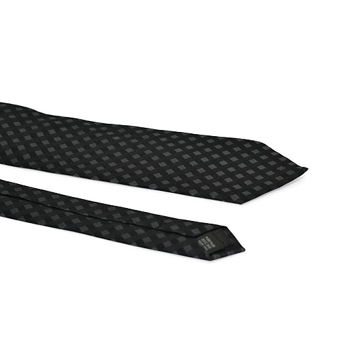 Галстук мужской Emilio Corali черный в серую клетку GIN-2177