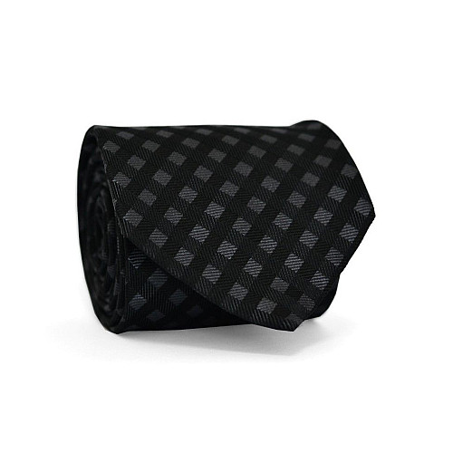 Галстук мужской Emilio Corali черный в серую клетку GIN-2177