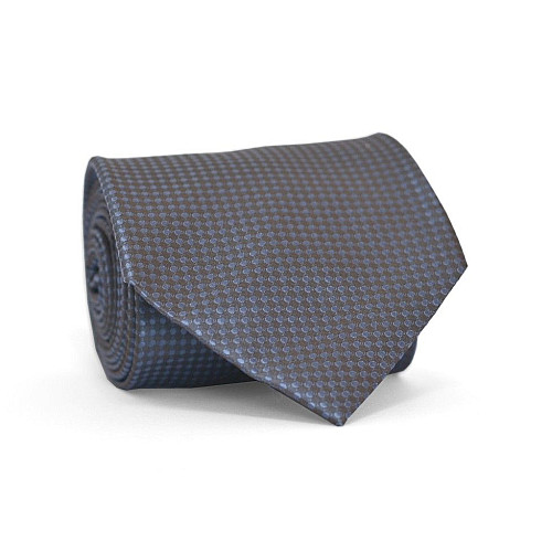 Краватка чоловіча Сіро-Коричневий перелив з блакитними крапками Emilio Corali GIN-2183