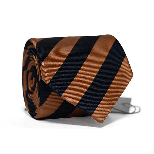 Краватка Emilio Corali синьо-помаранчева в смужку GIN-2198