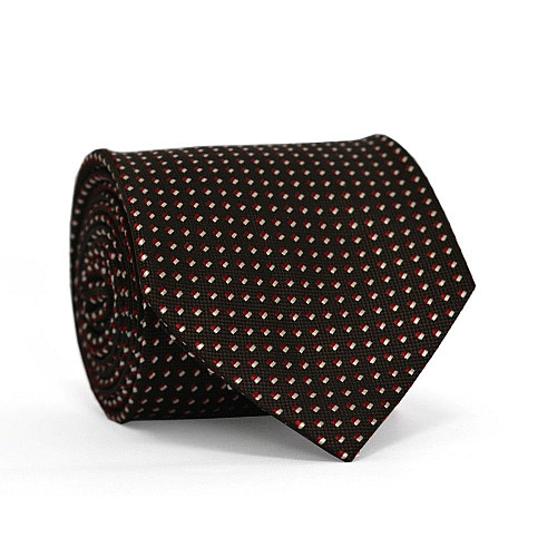 Галстук Emilio Corali коричневый с квадратиками GIN-2213