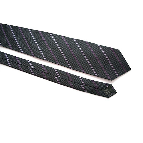 Краватка чоловіча Чорна в фіолетову смужку Emilio Corali GIN-2229