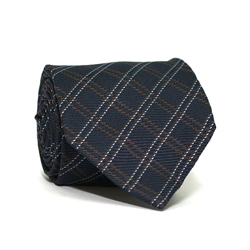 Краватка чоловіча Синя в Коричневу, блакитну смужку Emilio Corali GIN-2230