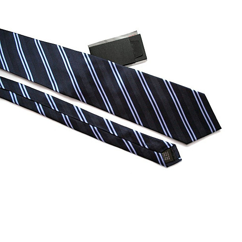 Галстук Синий в Бело-Голубую полоску Emilio Corali GIN-2236