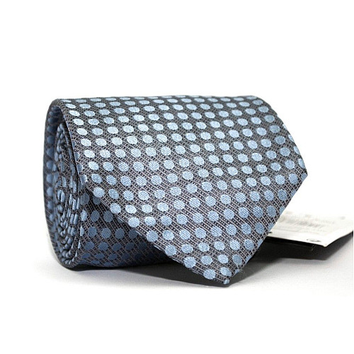 Краватка Сіра в Блакитний горошок Emilio Corali GIN-2239