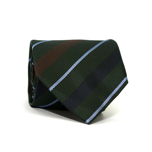 Краватка Emilio Corali зелена в смужки GIN-2241