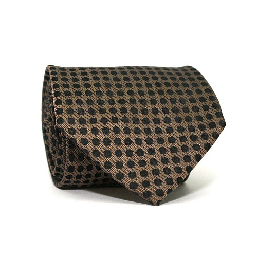 Галстук Коричневый в Черный горошек Emilio Corali GIN-2242