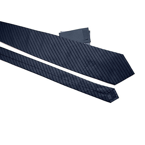 Краватка Emilio Corali темно-синя в чорну смужку GIN-2245