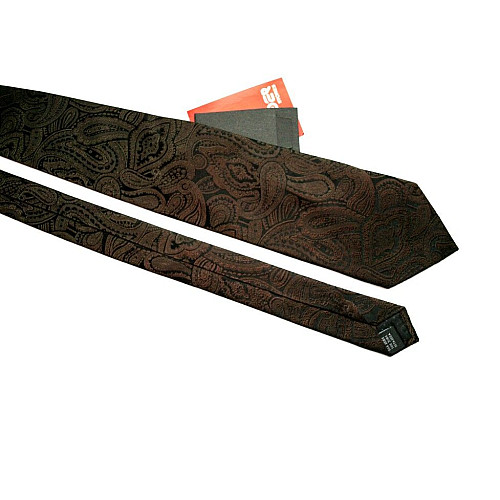 Краватка Emilio Corali коричнева з візерунком турецький огірок-пейслі GIN-2252